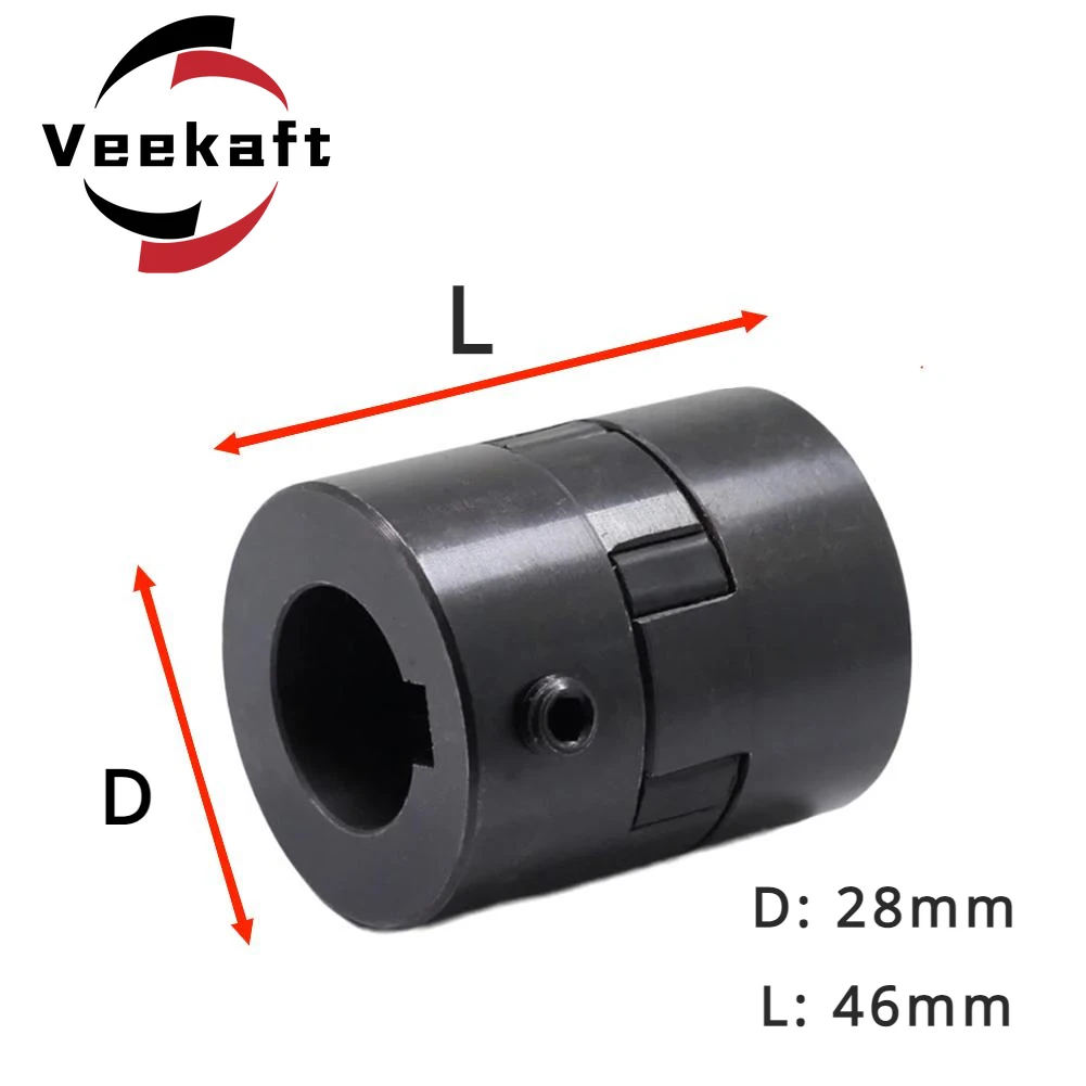 1PC Veekaft L-type Two-jaw Coupling Steel L050 D28L46 Bore 8/10/12/14/15/16mm for Servo Motor Coupler Encoders Engraving CNC