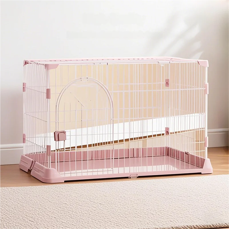 Factory Wholesale Luxury Indoor Pet Dog Cage Durable Solid Iron Wire Detachable Fixed Clips Plastic Boxed For Medium Large Dogs