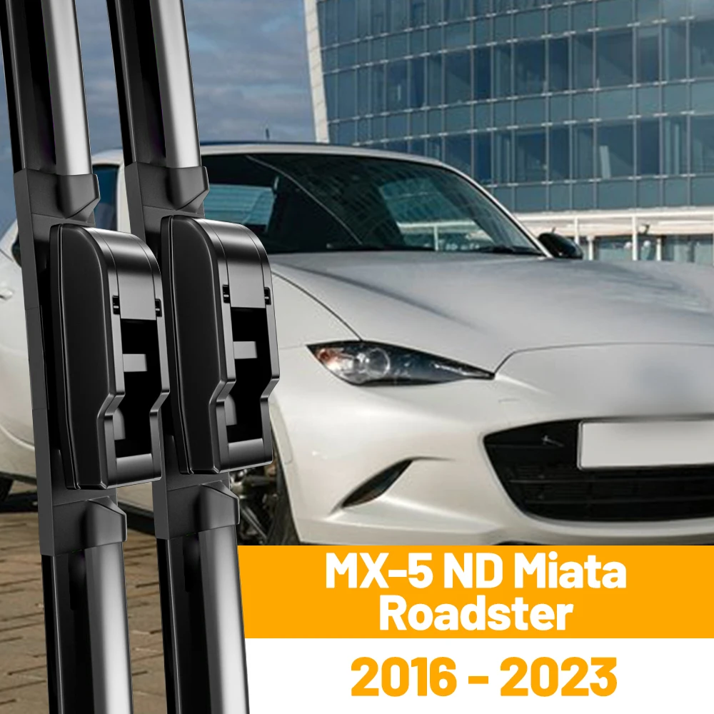 Juego de escobillas de limpiaparabrisas delanteras para coche Mazda, escobillas de parabrisas, cubierta de ventana de parabrisas, para Mazda MX-5 ND MX5 Miata Roadster 2016-2023, 2019