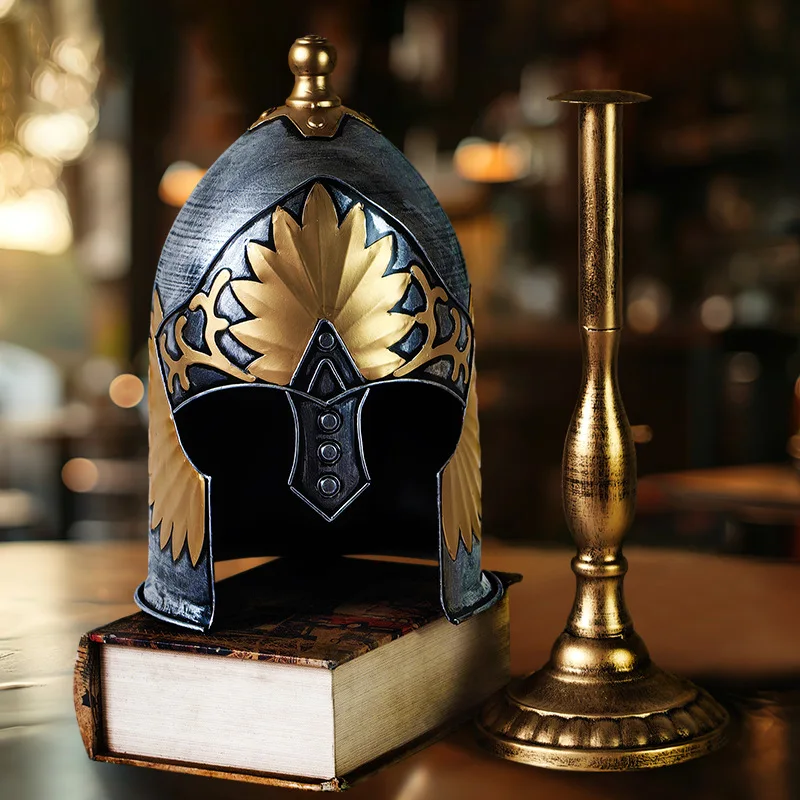 

European retro Roman warrior helmet model ornament metal handicrafts bar restaurant decoration home accessories