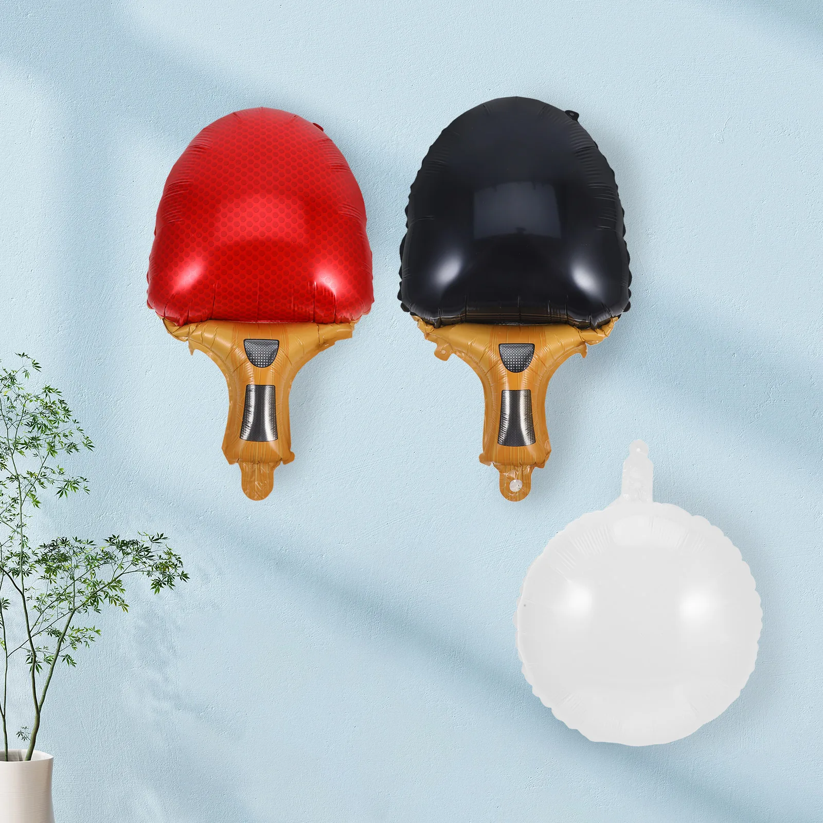 

3pcs Table Tennis Balloon Racket Shaped Party Prop Decoration for Sports Events Birthday Parties Graduation Balls Leak Resistant