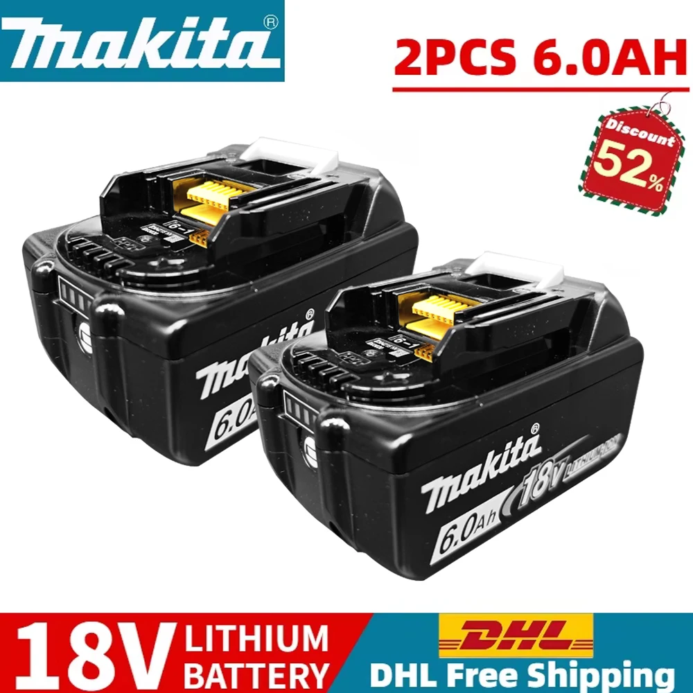 

100% original Makita 18V 6.0Ah Rechargeable Battery ,For Makita BL1830 BL1830B BL1840 BL1840B BL1850 BL1850B Power Tools Battery