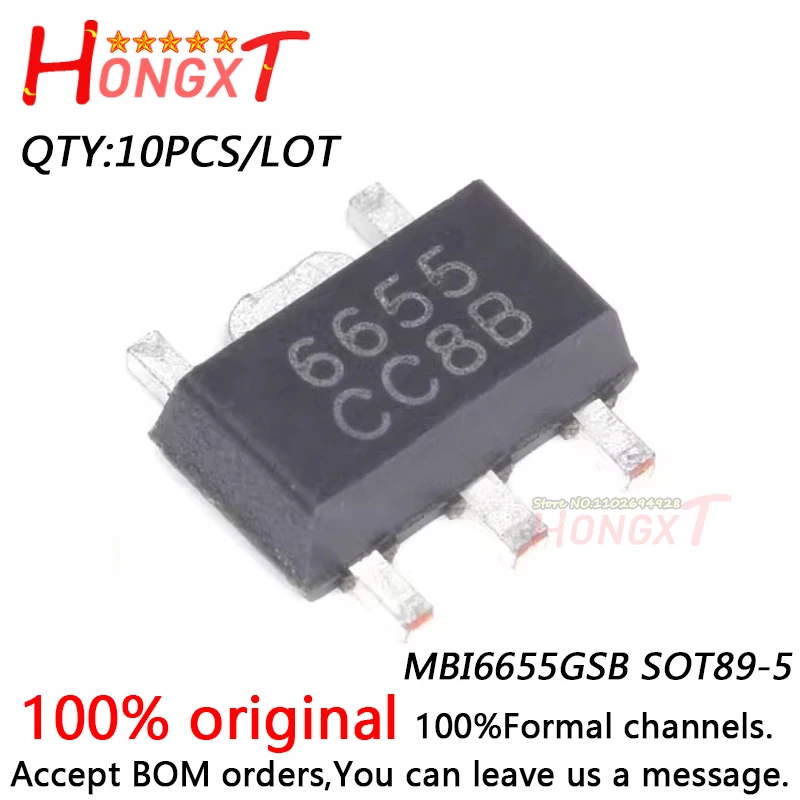 10PCS 100% NEW MBI6655GSB SOT89-5.Chipset
