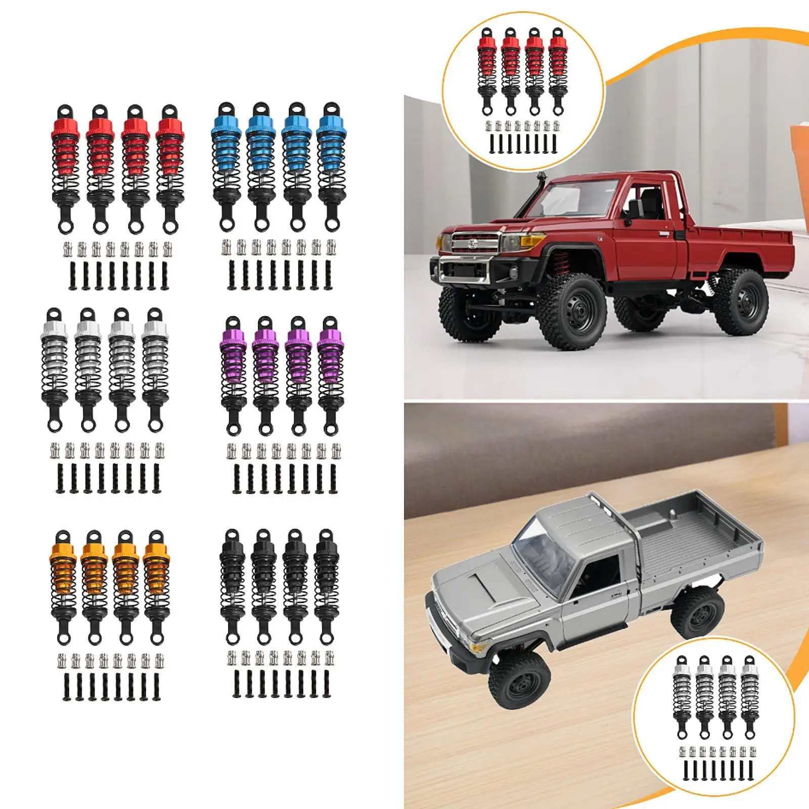 

4x Shock Absorbers 55mm for Remote Control Car 1/12 1/16 for MN78 MN99S MN98