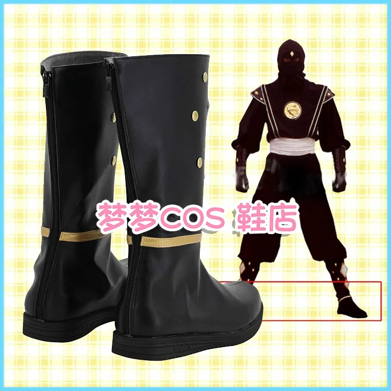 سوبر سينتاي نينجا سينتاي كاكورانجر نينجا الأسود تأثيري أحذية أحذية أزياء الهالوين الإكسسوار حسب الطلب