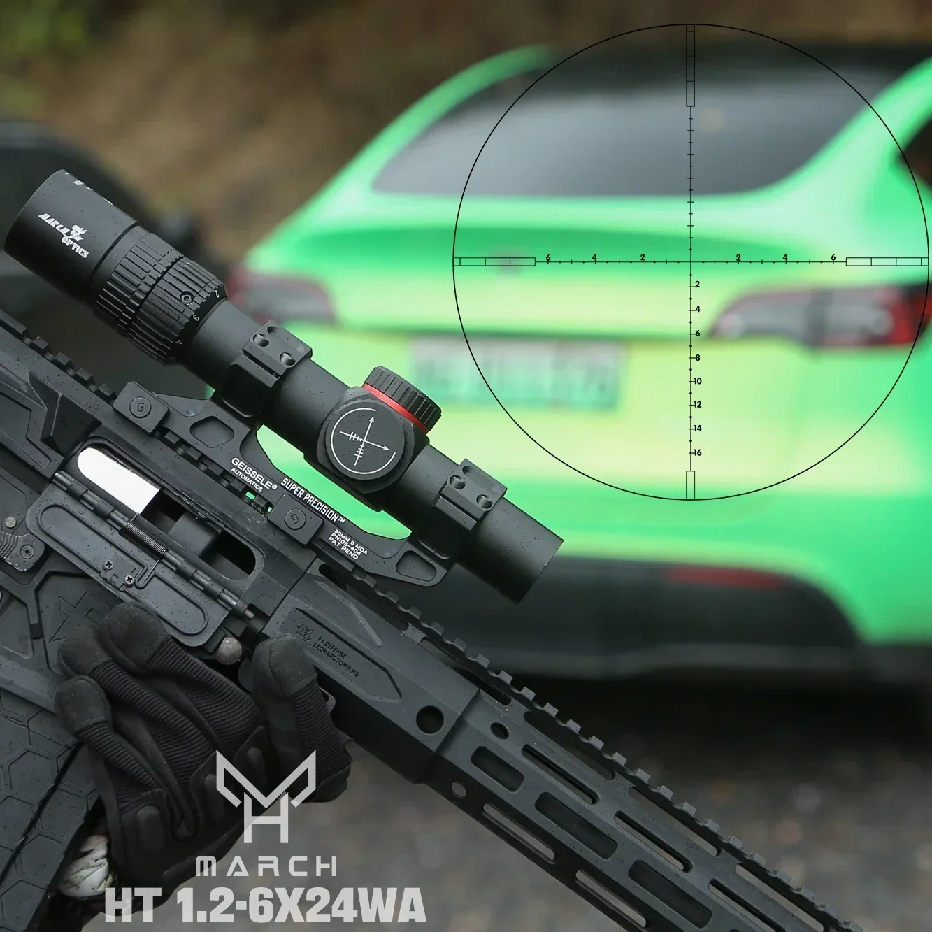 نطاق بندقية زاوية واسعة للصيد HT1.2-6X24WA للصيد والرماية مسدسات الهواء Airsoft مع ملحقات airsoft