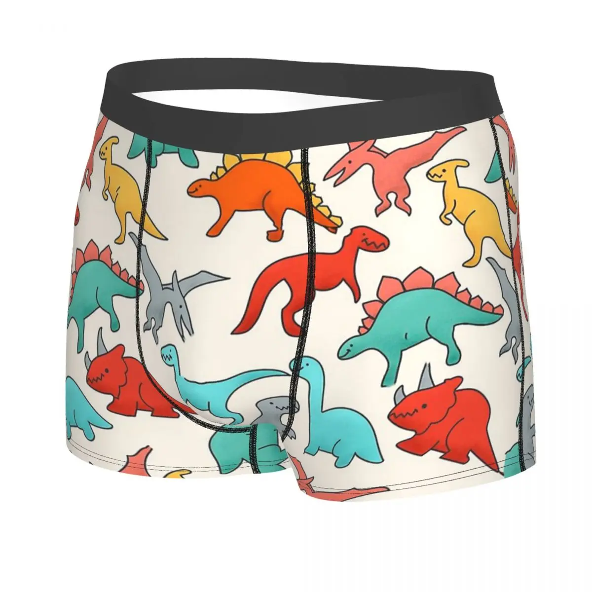 Cute Pattern Men Boxer Briefs Dinosaur Dinosaurs Breathable Funny Underpants Top Quality Print Shorts Birthday Gifts