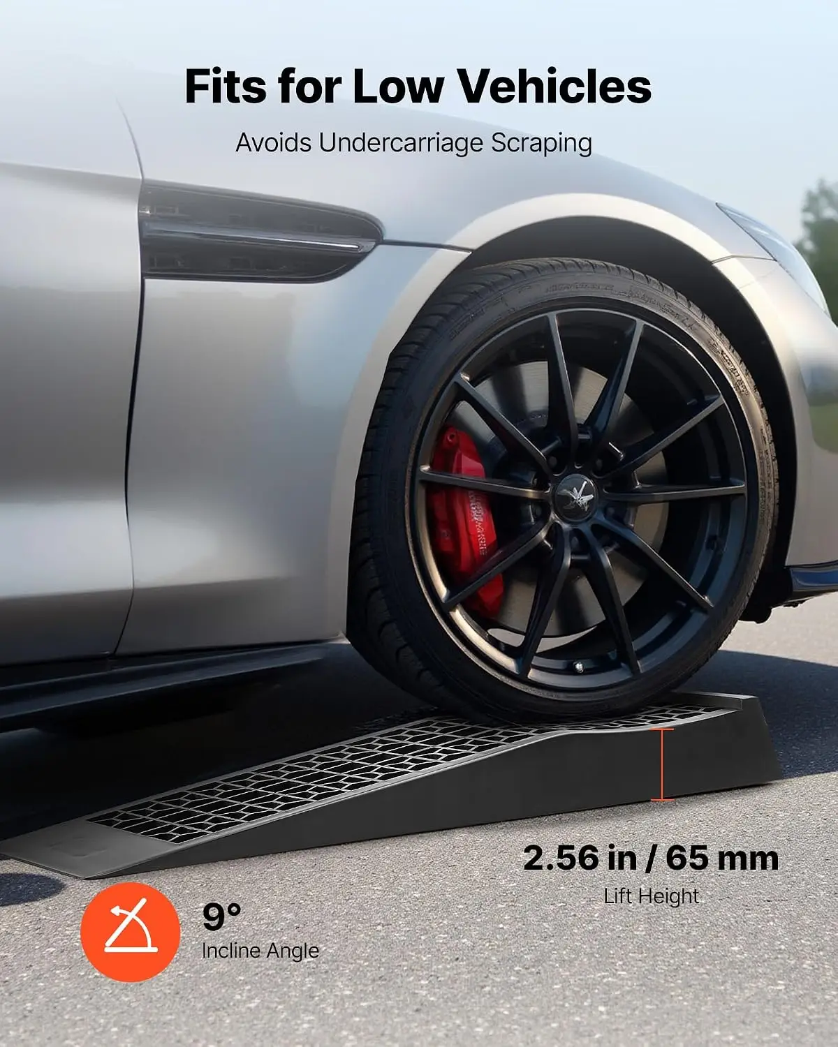 Car Ramps, 2 PCS 20000 lbs GVW Capacity, 2.56 in Lift Height, Portable Low Profile Car Service Ramps for Home Garage Maintenance