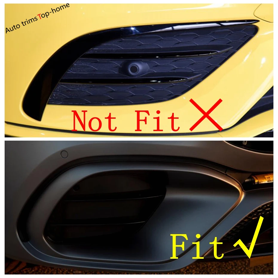 Front Bumper Spoiler Air Knife Fog Light Lamp Decor Frame Cover Trim For Mercedes Benz CLA45 AMG C118 2020 2021 Car Accessories