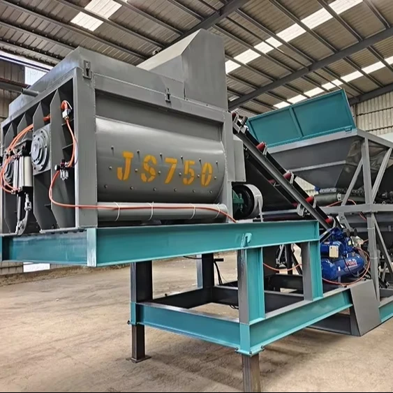 

High Quality and Low-Priced 750 Type Mainframe Forced Two Warehouse Mobile Station Concrete Cement Mixing Plant
