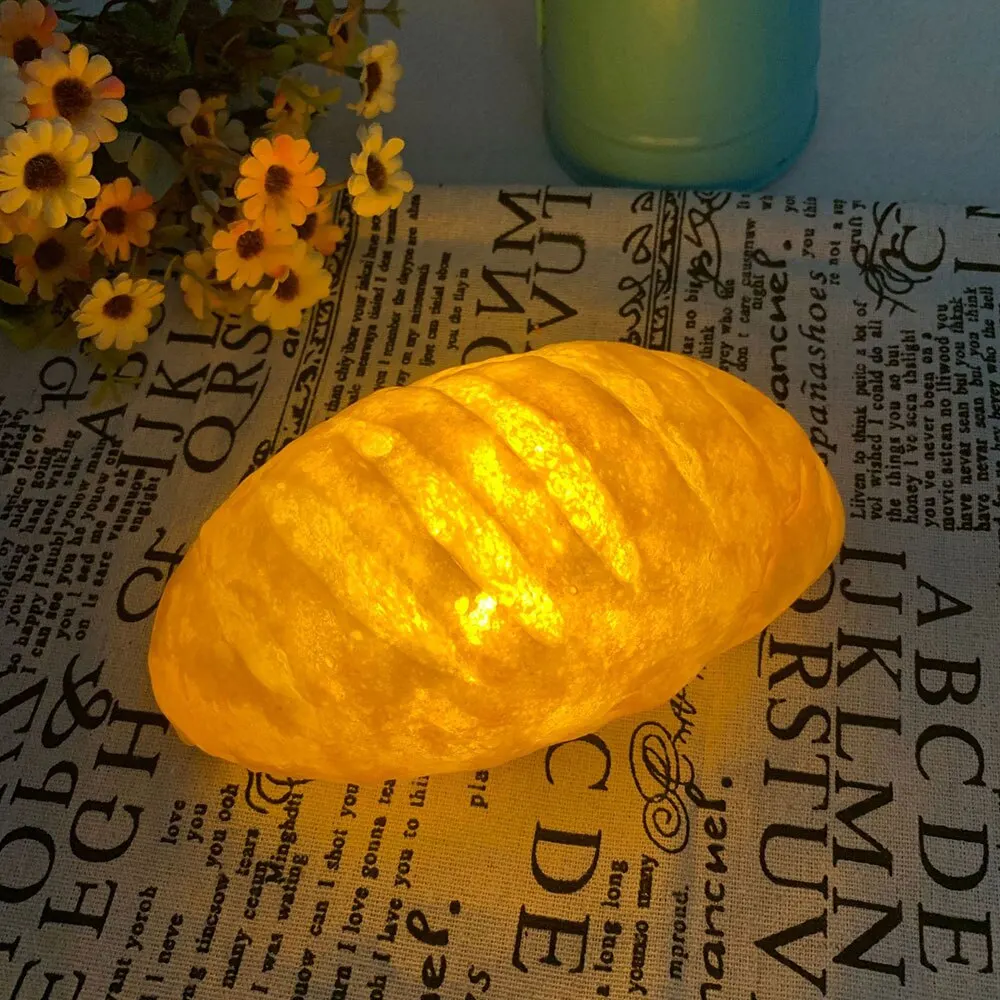 Creative LED Croissant Light Simulation Bread Lights Bread Store Baking Room Decor Lamp Home Decoration For Christmas Kids Gift