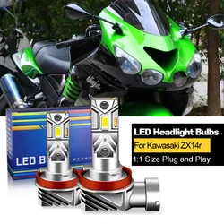 1/2 sztuk Canbus motocykl LED reflektory wysokie/niskie żarówki H11 H8 H9 dla Kawasaki ZX14r 2006-2015 biały 20000lm 60w