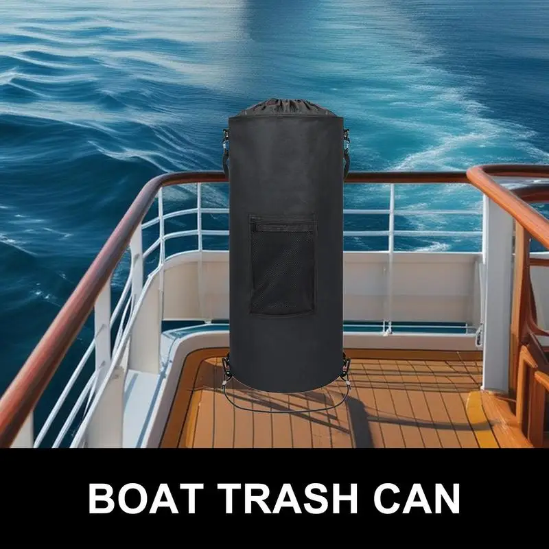 

Boat Trash Can RV Trash Can 11-15 Gal Drawstring Folding Container Organizer Waterproof For Truck Road Outdoors Travel Boating