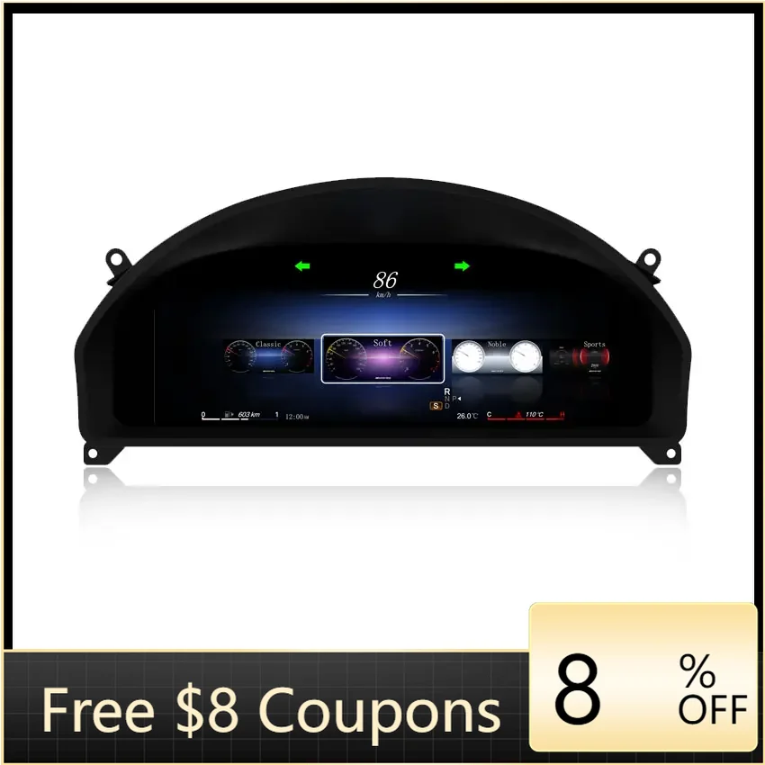 

Cluster 12.3 Inch Linux System Digital Cluster for GLK 2008-2015 Digital Dashboard Speed Meter