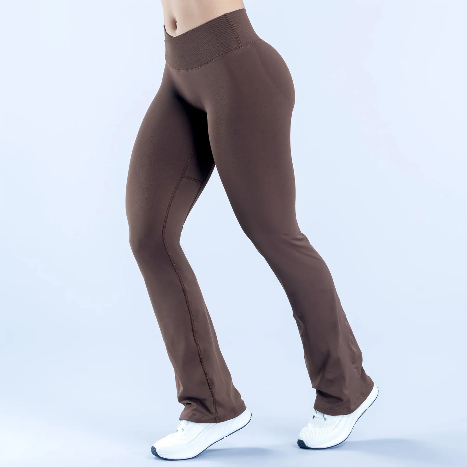 Calças de Ginástica Femininas WAREBALL, Calças de Esporte de Perna Larga, V, à Prova de Agachamento, Ativas para Pilates