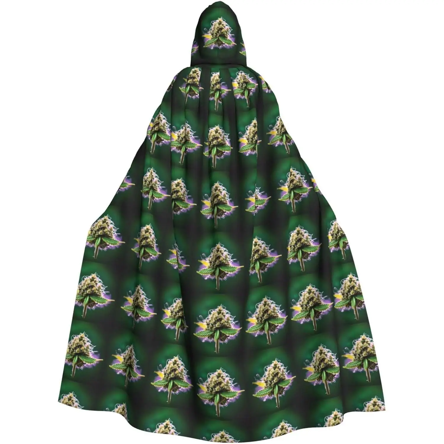 

Floral Herbs Botanical Pattern Print Halloween Unisex Length Hooded Robe Christmas Cloak Vampire Witch Cape Cosplay Costume