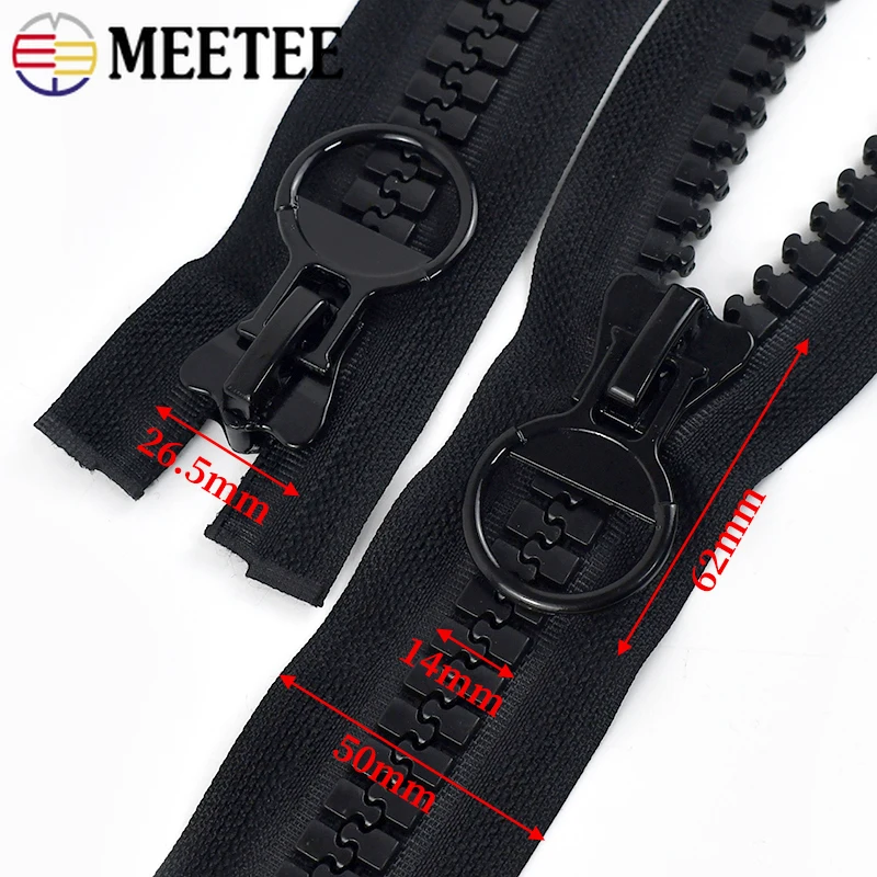 1Pc Meetee 20# Giant Zipper 75-150cm Resin Zippers Extra Large Zips for Tent Jacket Double Slider Zip Sewing Closures Accessory