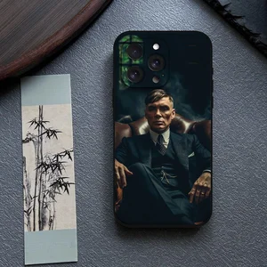 Casing Ponsel Penutup Mata Runcing Thomas Shelby untuk Iphone 16 15 11 13 14 Pro Max 7 8 Plus X Xr X Max Casing Penutup Cangkang Hitam 12mini 12 penutup mata kelingking penjualan terbaik - №