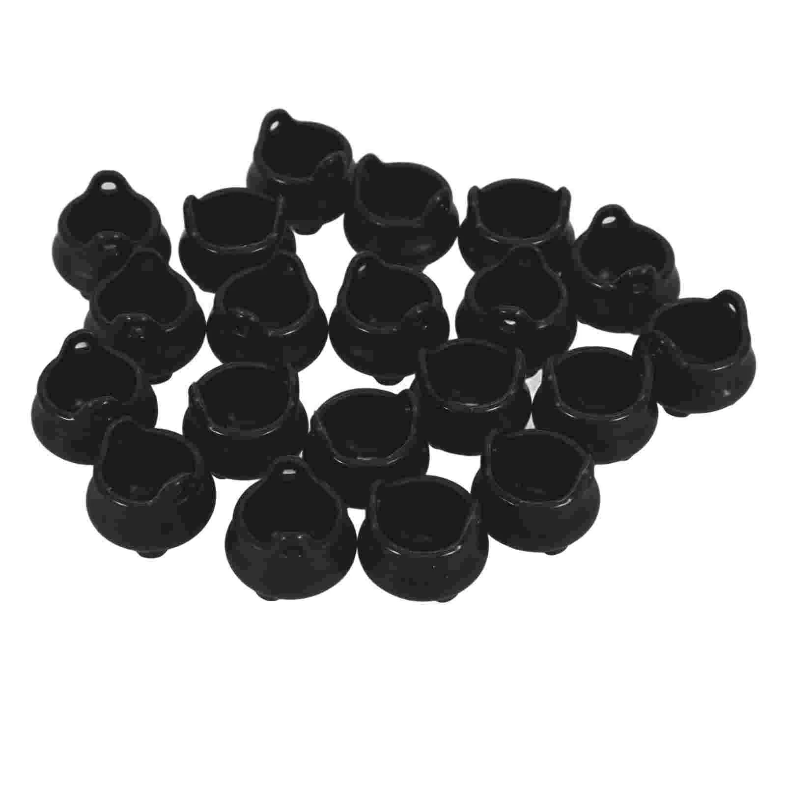  20 Pcs Halloween Witch Boiler Mini House Toys Filling Cauldron Tiny Pots Plastic Miniatures