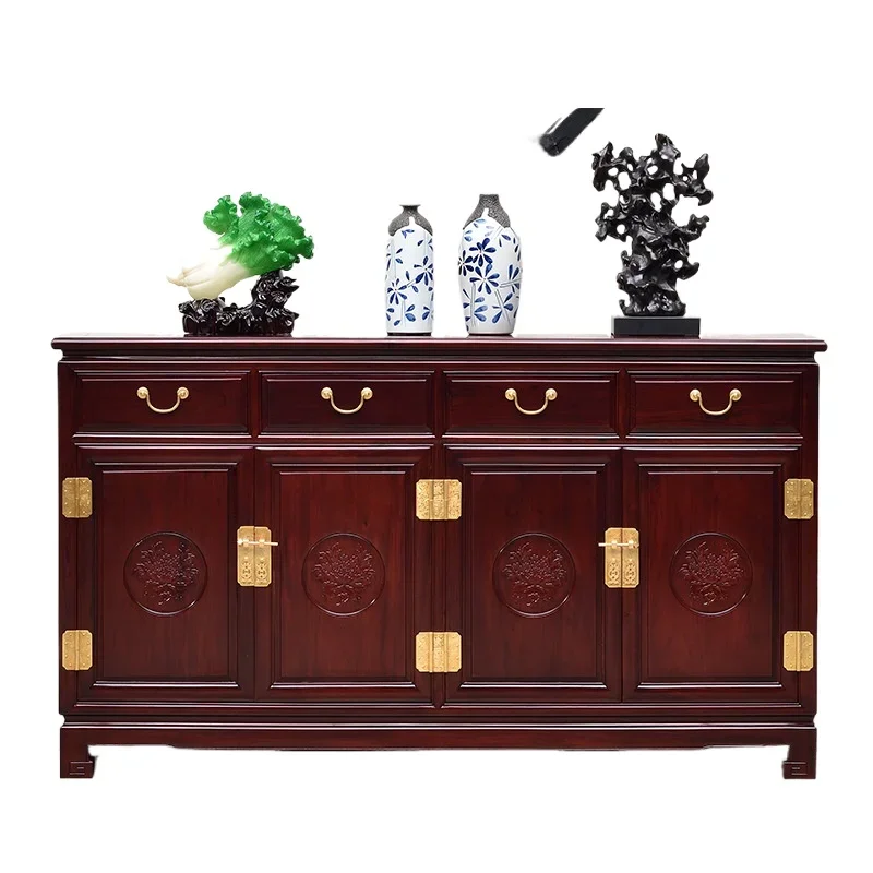

New Chinese mahogany furniture dining side cabinet African rosewood living room entrance entrance cabinet Solid wood tea
