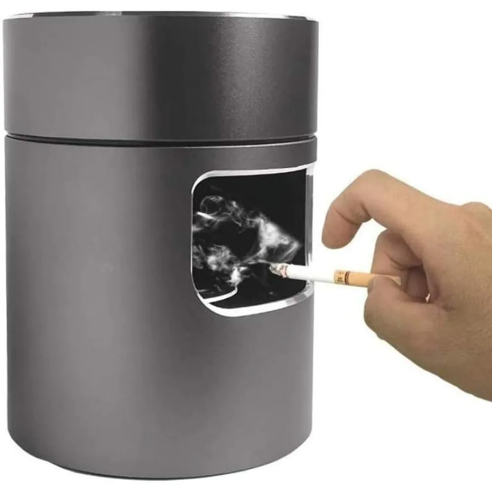 

Многофункциональная пепельница 3 в 1, бездымная портативная пепельница с фильтром, захват дыма, пепельница для устранения запаха, очистка воздуха, зарядка через USB