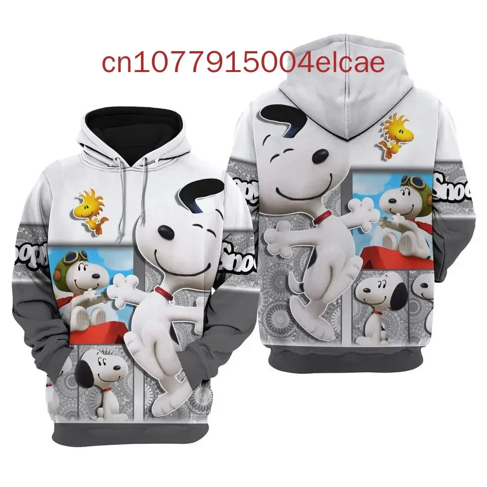 Spring Autumn New Snoopy 3d Zipper Hoodie Casual Street Fashion Men's and Women's Long Sleeve Hoodie Disney Fashion 3d Hoodies