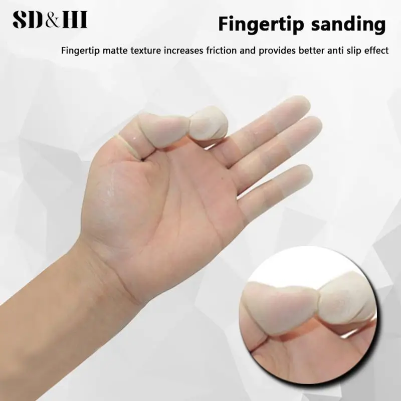 Imagem -02 - Non-slip Anti-static Descartável Látex Finger Cover Fingertips Protector Luvas de Borracha Nail Art Tool 100 Pcs