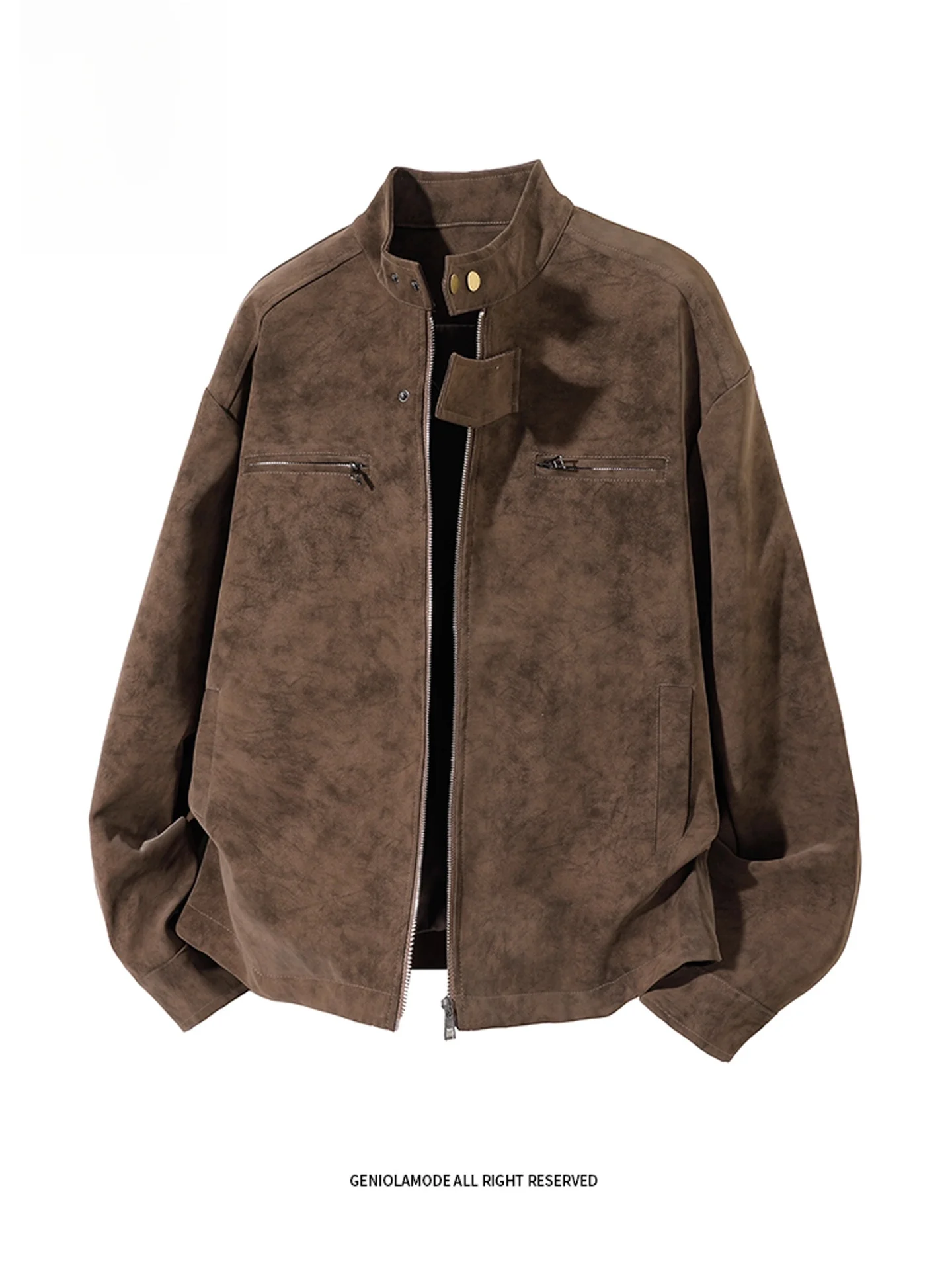 

Vancl мужская кожаная куртка Street Sle в американском стиле ретро, осенняя новая мода, городская повседневная ветрозащитная застежка-молния из полиэфирного волокна