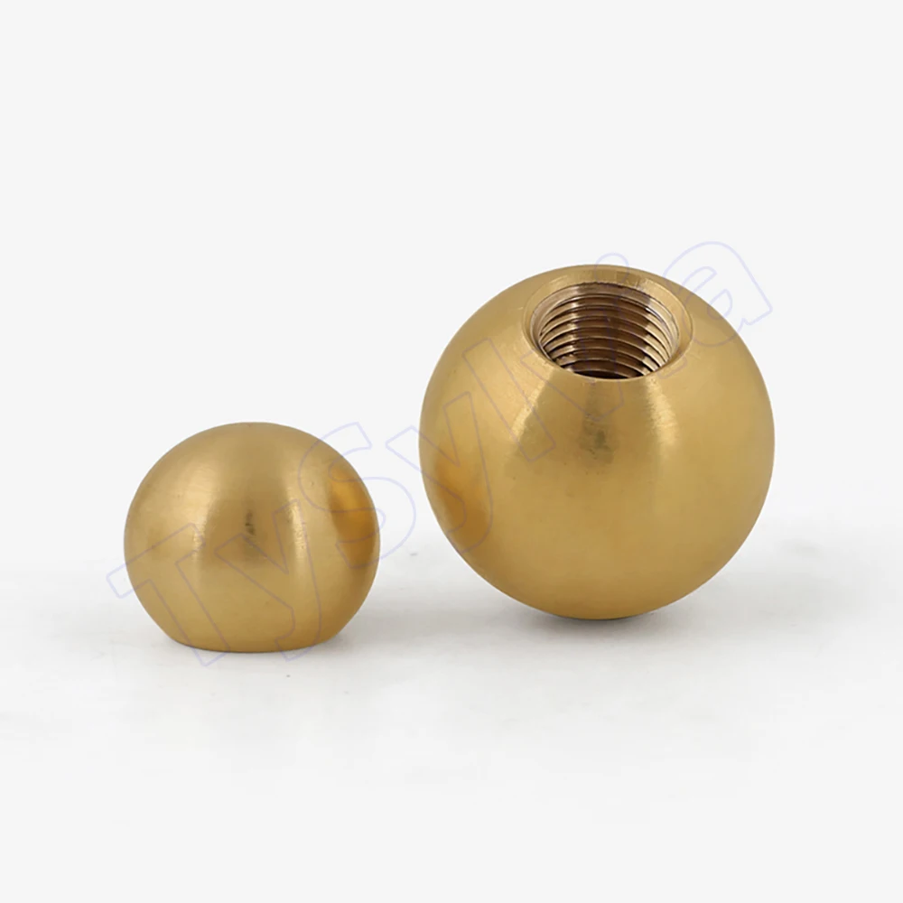 OD 6mm-25mm Brass Thread Balls - M3-M12 Internal Thread Spherical Nut, Solid Half-Hole/Blind Hole Pure Copper Thread Ball