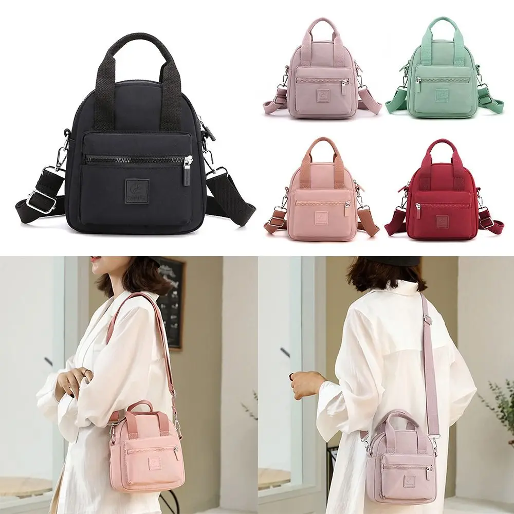 Women Casual Crossbody Shoulder Bag Girls Simple Fashion Zipper Handbags Nylon Waterproof Solid Messenger Tote Bag Lightweight