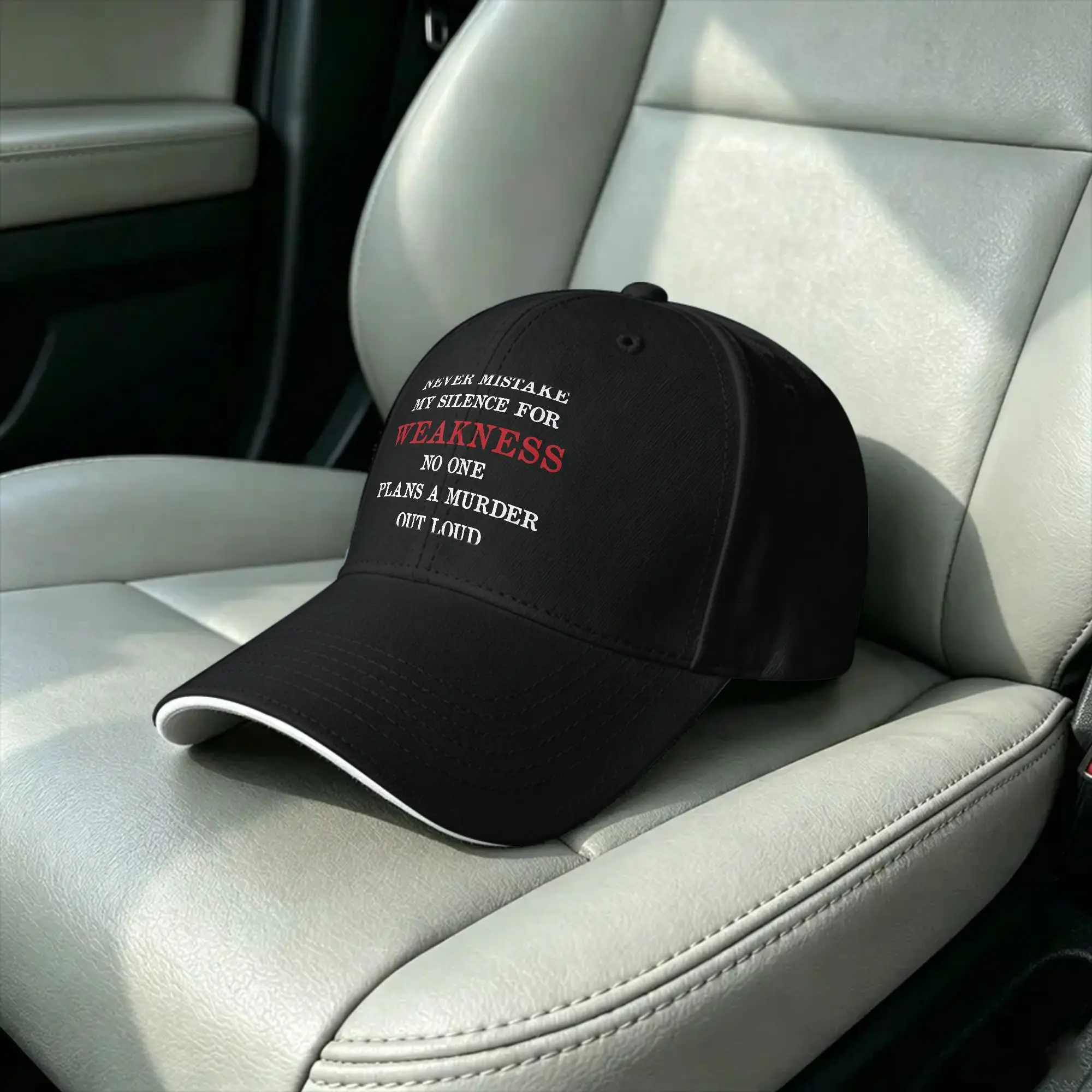 I'not weak because I'silent Humorous Quote Casual Baseball Cap  Kpop Rock Trucker Hat Summer Sun Fitted Retro Snapback Cap