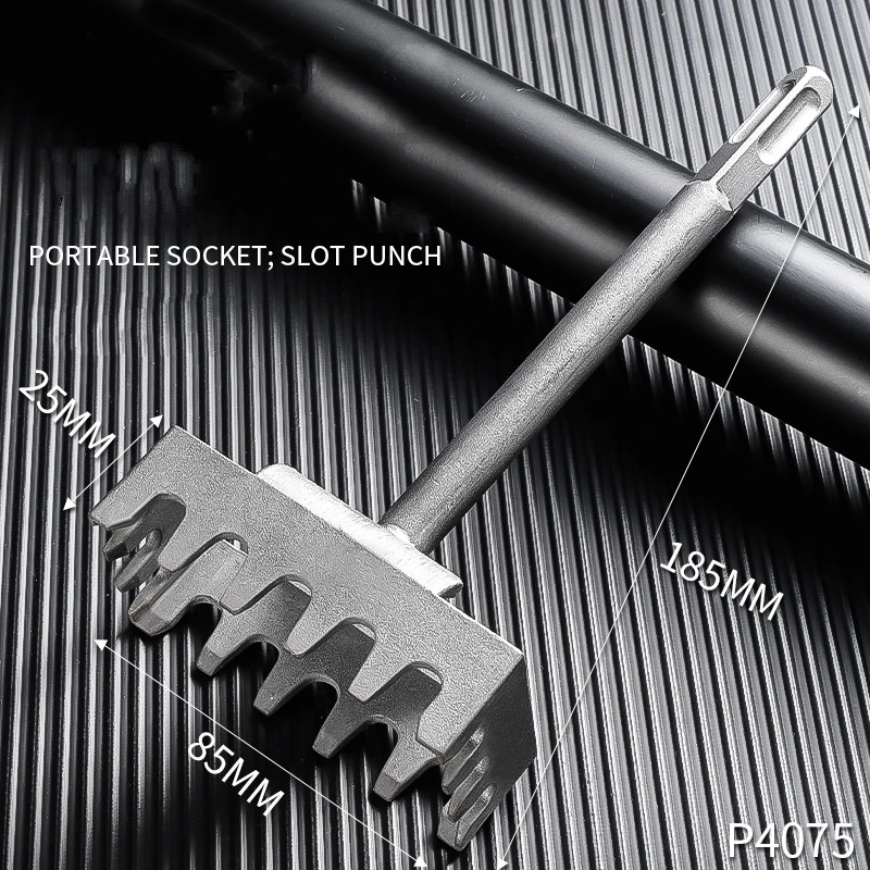 Square Hole Cutter for Electrical Box Manganese Steel Rectangle Slot Cutter for Electric Hammer Wall Square Hole Punching Tool