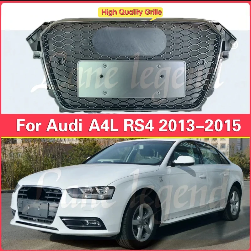 

Front Bumper Grille For RS4 Style Sport Hex Mesh Honeycomb Hood Grill For Audi A4 2013 2014 2015 Car Styling Tools