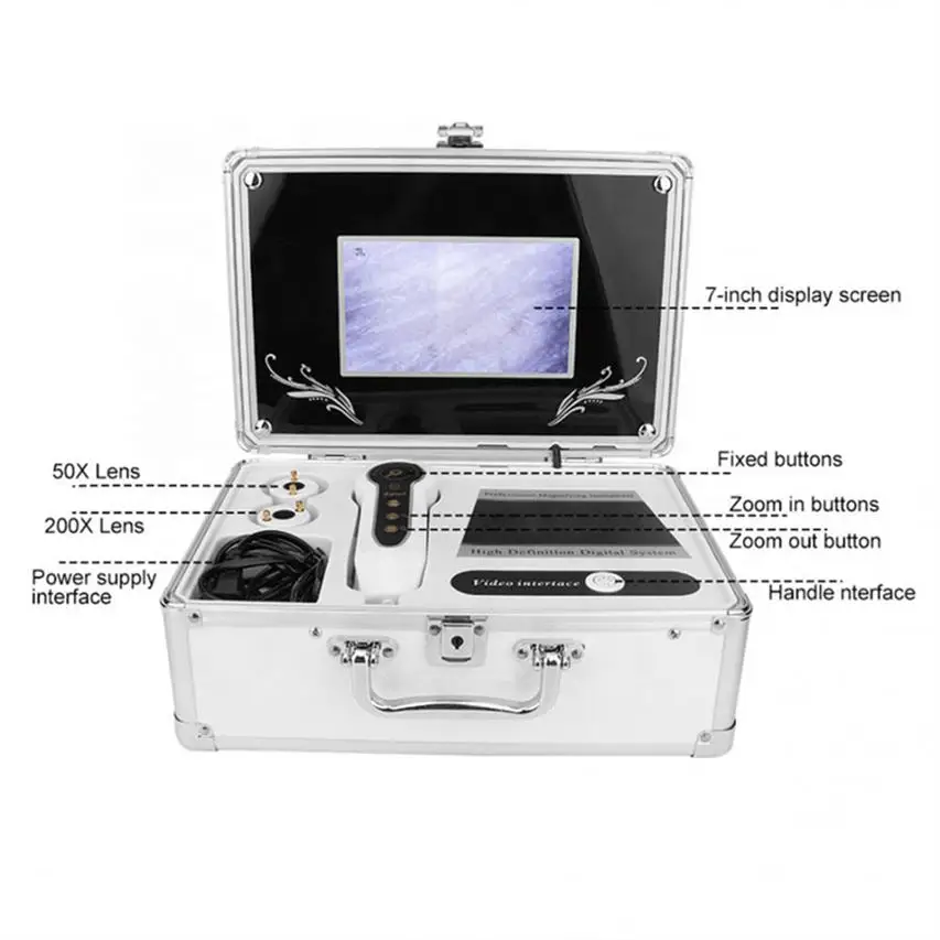 7 Inch LCD Skin & Hair Analyzer Detector Digital Microscope Magnifier Skin Hair Blackhead Follicle Scalp Detector at home