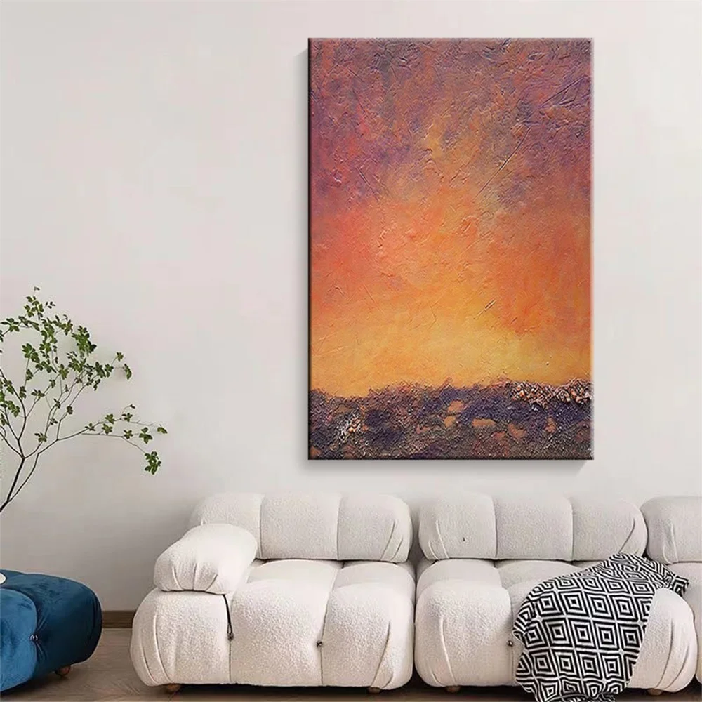 

Modern Hand Painted Abstract City Landscape Oil Painting On Canvas Wall Art Salon wall decor Pictures For Living Room Home Decor