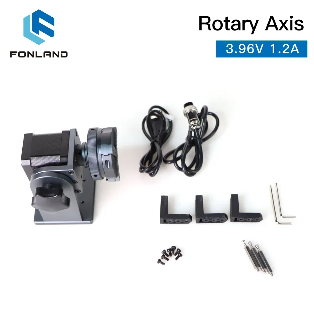 Fonland DAJA Rotary Axis with DM442 Driver Fiber Laser Engraver Marking Machine Rotation Tool for 360 Round Metal Adjustable