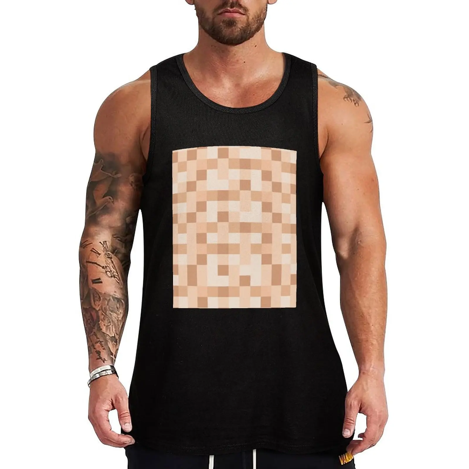 pixelated nudity censored light skin Tank Top Work Outdoor Tank Top Durable Utility Sleeveless