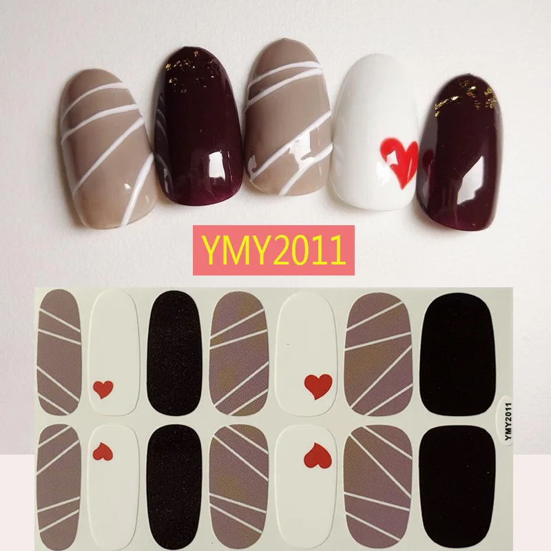 Volle Abdeckung Nagel aufkleber Nagel dekoration Nägel Aufkleber Designer selbst klebende Nagel aufkleber Valentinstag Nail Art Aufkleber