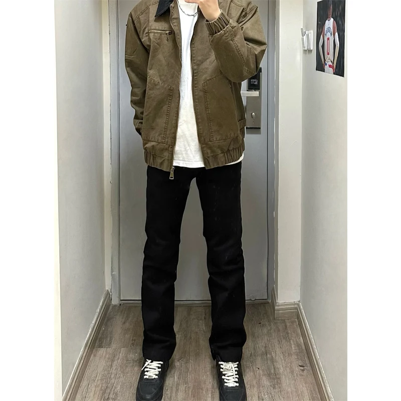 

Cleanfit Pure Bla Elastic Denim Jeans Men's Spring Autumn New American High Street Slim Straight Tube Pants Haome