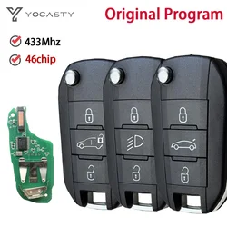 YOCASTY 433 MHZ ID46 Flip Folding Remote Car Key For Peugeot 208 2008 301 308 508 5008 Citroen C-Elysee C4-Cactus With HU83 VA2