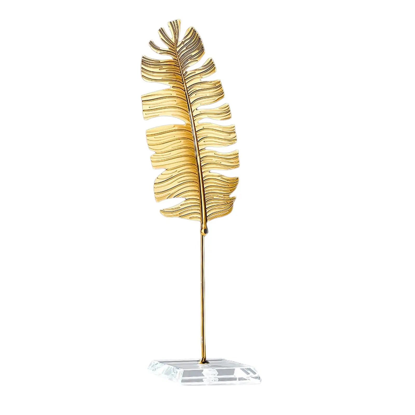 Metal Leaf Statue Leaf Shaped Figurine Nordic Decorative Crafts Leaf Sculpture for Home Bookshelf Bar Bedroom Decor