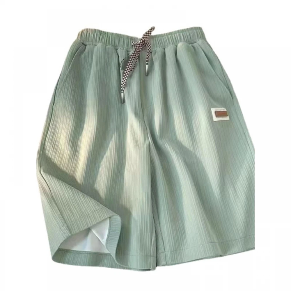 

Ice Silk Five-Quarter orts Мужская повседневная эластичная спортивная домашняя одежда Свободные широкие брюки средней длины Летние молодежные Vitali Sle