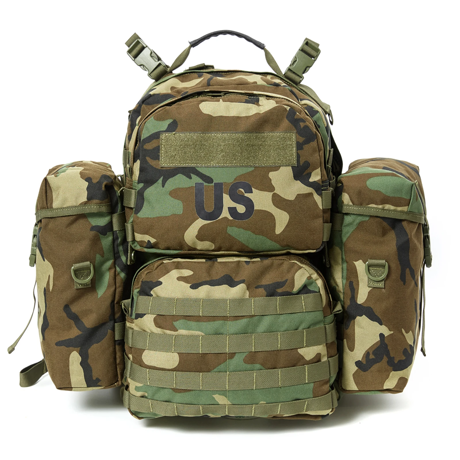 Akmax Military MOLLE 2 Medium Backpack Army Tactical 50L Assault Rucksack Pack with External Frame Woodland