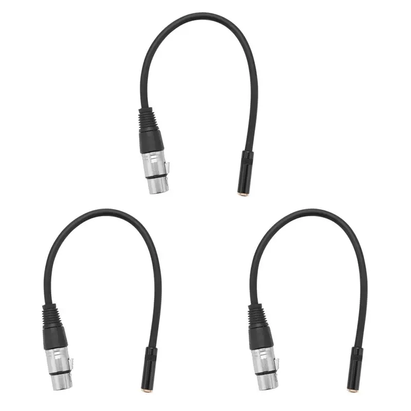 ABKQ-3X 0. Wire 3 Pin Xlr Female To 3.5Mm Trs 1/8Inch Female Stereo Audio Adapter Microphone Cable