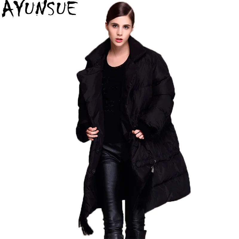 AYUNSUE jaket Puffer bulu angsa wanita, mantel panjang ukuran besar kualitas tinggi pakaian luar musim dingin hangat куртка куртка