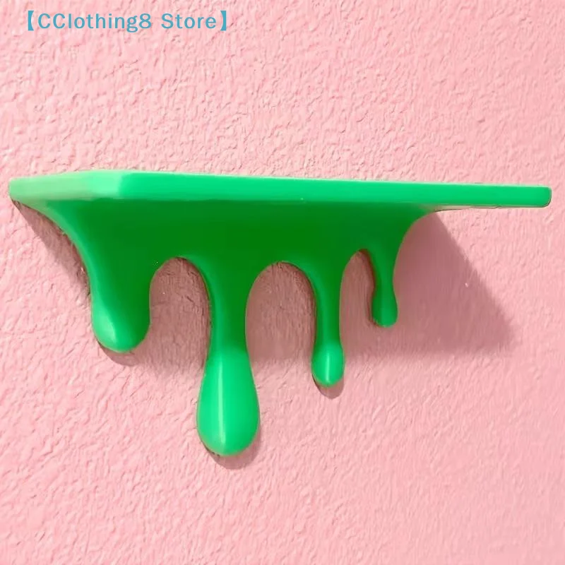 3D Printed Drip Floating Shelf Wall-Mounted Plastic Melting Decorative Bracket Irregular Shape Display Rack