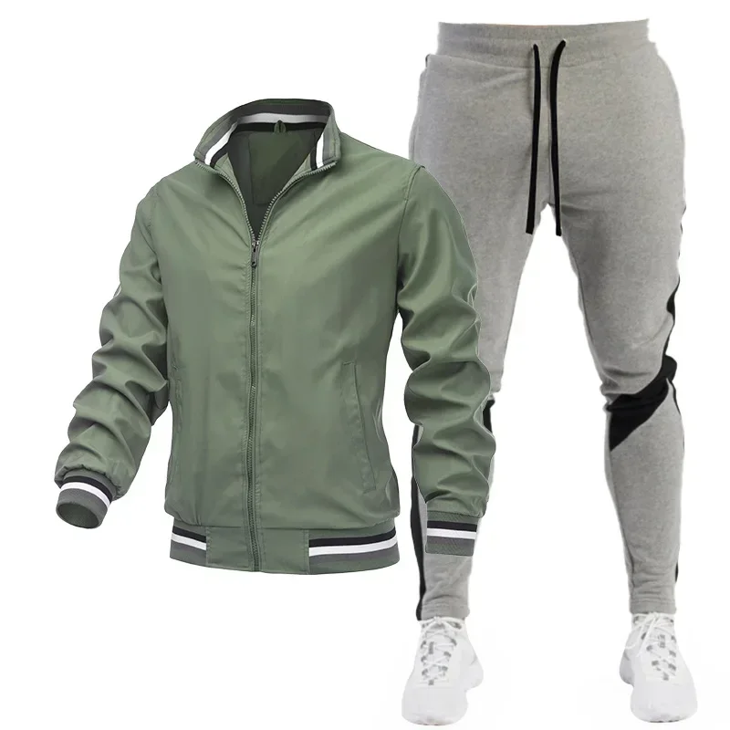 2023 Men\'s Tracksuit Sets Autumn Clothes Sportswear Two Piece Set Men Jacket Sweatpants Brand Clothing Male Sweatsuit Sport