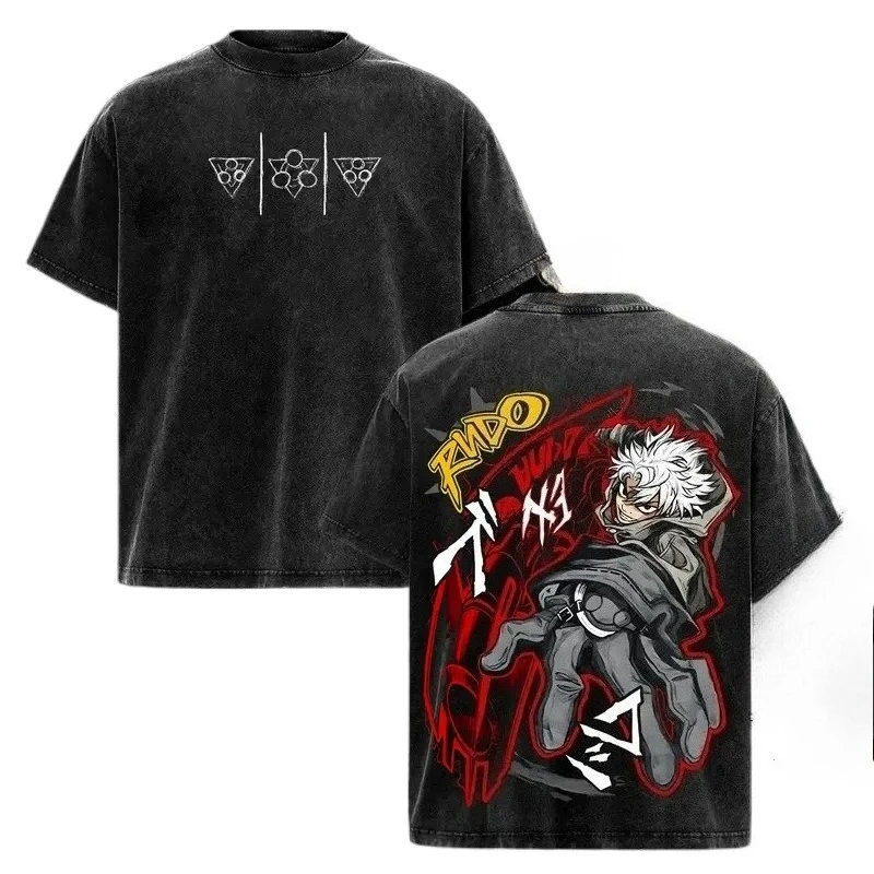 Japanese anime Washed Shirt Gachiakuta T-Shirt Gift Graphic Print T-Shirt T-shirt High Quality Cotton Casual Unisex Tees