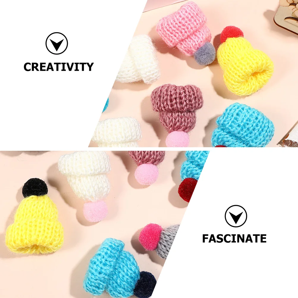 

12pcs Yarn Cute Decorative Craft Hats Tiny Beanies for Crafts Supplies Gifts Christmas Kawaii Hats Pendants