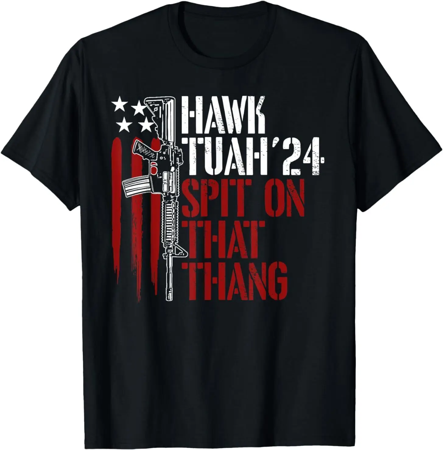 Hawk Tuah 24 Spit On That Thang American Flag T-Shirt